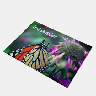 Felpudo Mariposa Monarca En Flor Cierre Personalizado