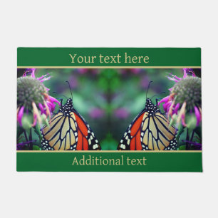 Felpudo Mariposa Monarca En Flor Cierre Personalizado