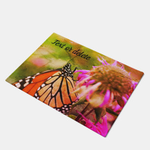 Felpudo Mariposa Monarca En Flor Resumen Personalizado