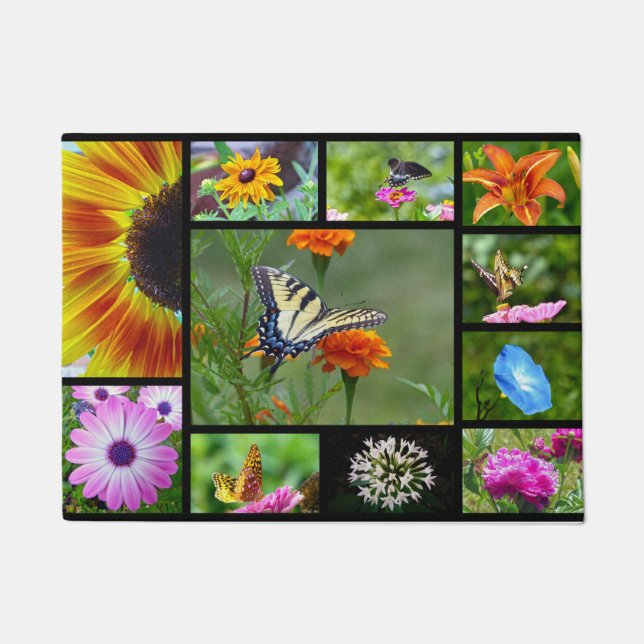 Felpudo Mariposas y flores (Anverso)