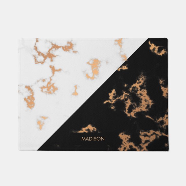 Felpudo Mármol blanco y negro (Anverso)