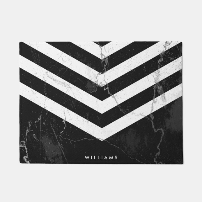 Felpudo Mármol blanco y negro (Anverso)