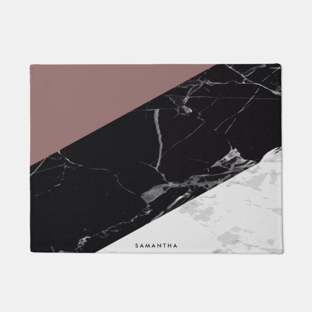 Felpudo Mármol blanco y negro (Anverso)