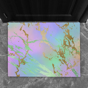 Felpudo Mármol del Milenio Jugador Pastel Arcoiris Ombre