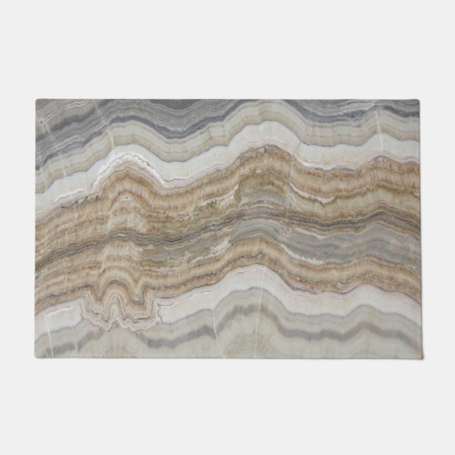 Felpudo mármol gris marrón escandinavo minimalista (Anverso)