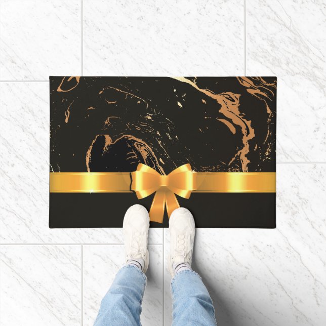 Felpudo Mármol negro y cinta de opciones (Interior)