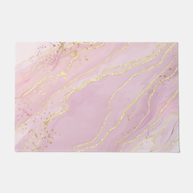 Felpudo Mármol Rosa Oro  (Anverso)