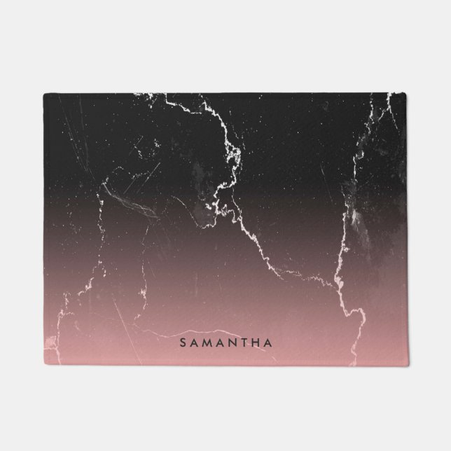 Felpudo Mármol rosa y negro (Anverso)