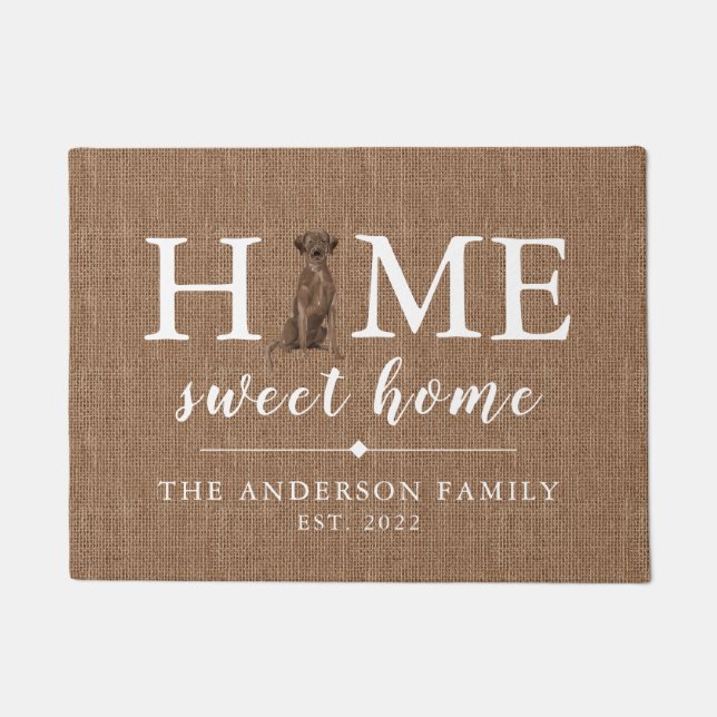 Felpudo Marrón Labrador Recuperar hogar dulce Doormat case (Anverso)