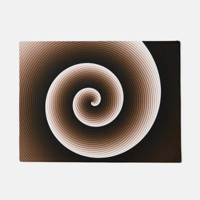 Felpudo Marrón Óxido Espiral Fresca Patrón (Anverso)