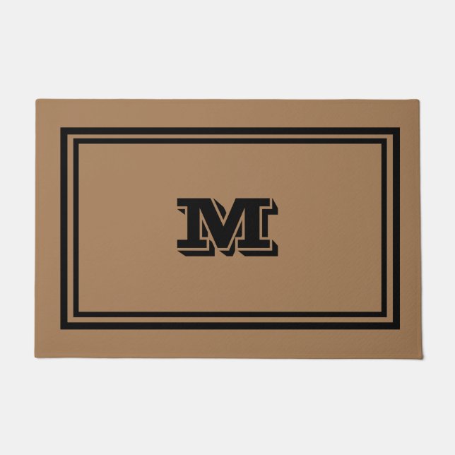 Felpudo Marrón y negro monogramado (Anverso)