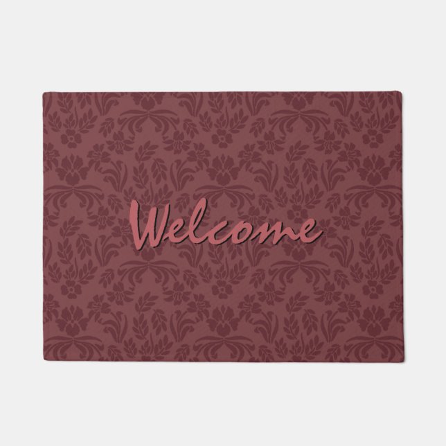 Felpudo Marsala Damask Welcome Door Mat (Anverso)