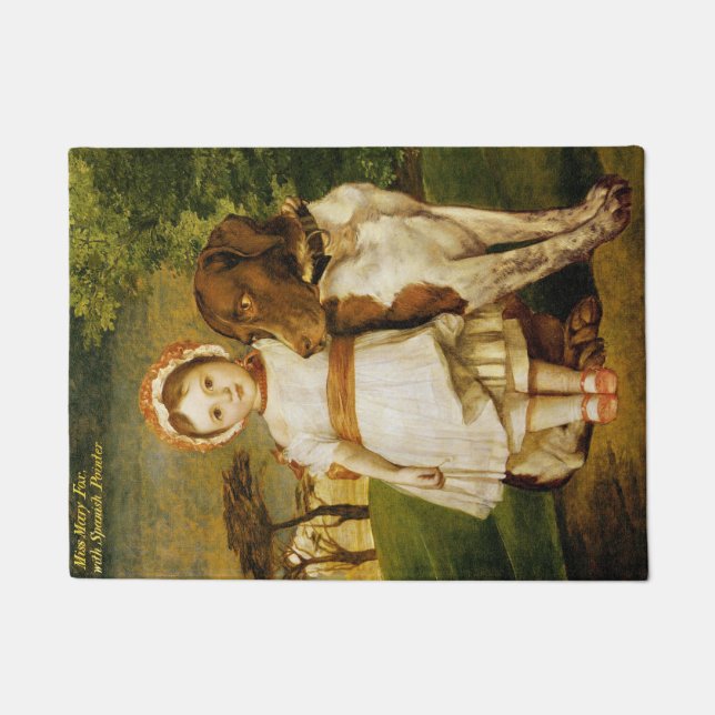 Felpudo Mary Fox Con Su Perro De Puntero Español (G.F. Wat (Anverso)