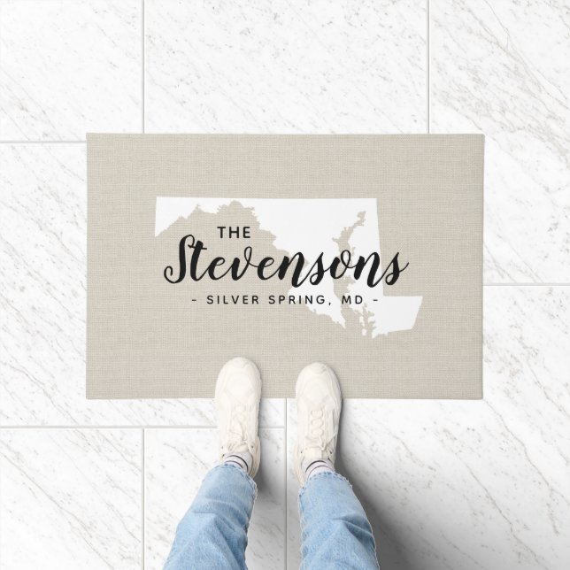 Felpudo Maryland Family Monogram State Doormat (Interior)