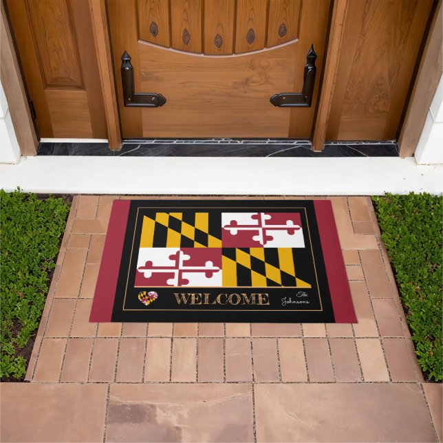 Felpudo Maryland y Maryland Flag house mat/sports EE.UU. (Exterior)