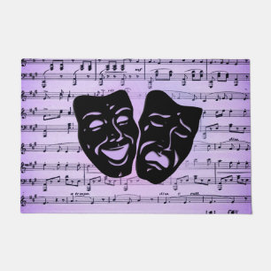 Felpudo Máscaras de teatro y música púrpura