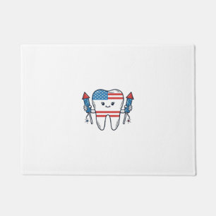 Felpudo Mascota de diente patriótico Diseño de vector de f