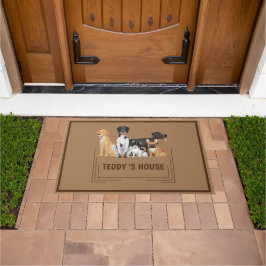 Felpudo Mascota de perro lindo Bienvenido fiesta de casa D