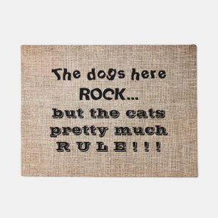 Felpudo Mascotas graciosos y aburridos perros gatos rocker
