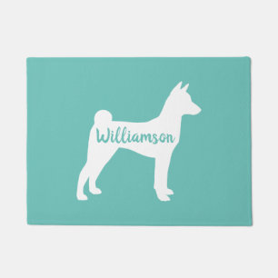 Felpudo Mat de bienvenida personalizado de Basenji Silhoue