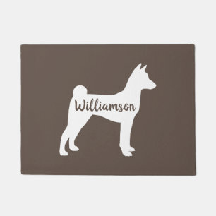 Felpudo Mat de bienvenida personalizado de Basenji Silhoue