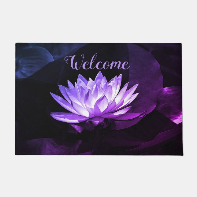 Felpudo Mat de bienvenida Purple Lotus (Anverso)