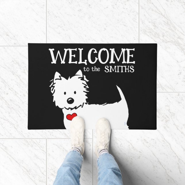 Felpudo Mat de bienvenida Westie Black (Interior)