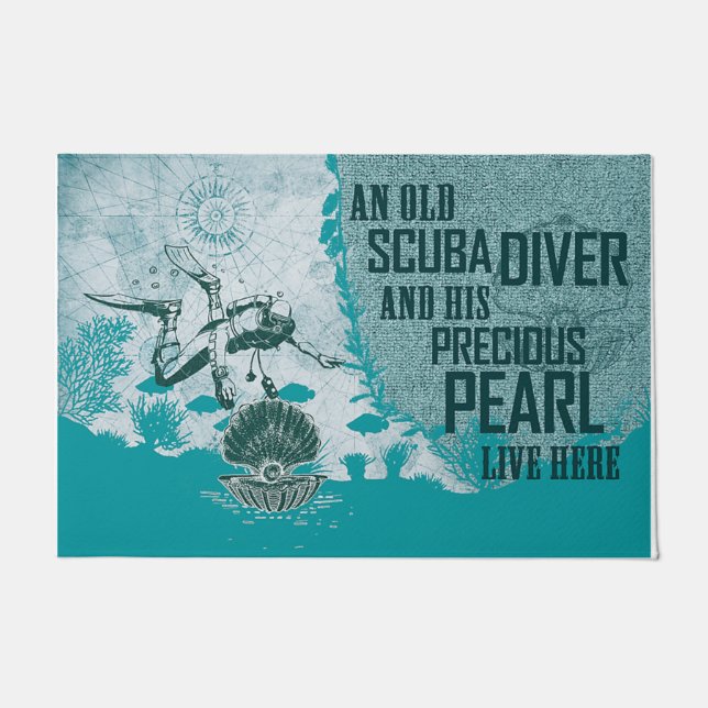 Felpudo Mat De Buceo Scuba, Regalo Para Hombres (Anverso)