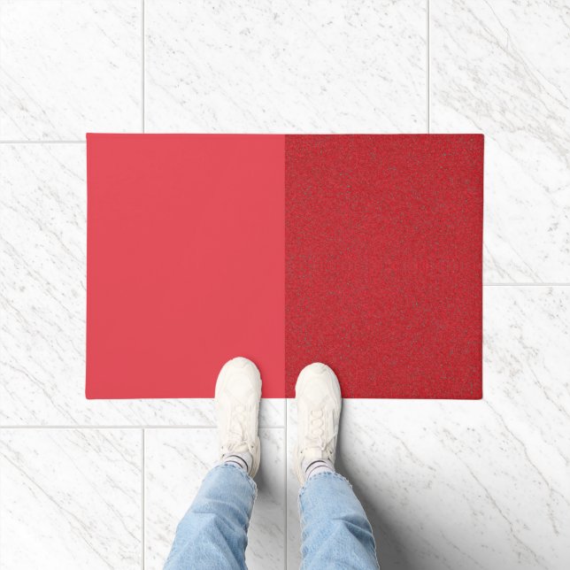 Felpudo Mat de doble acabado rojo de tomate personalizado (Interior)