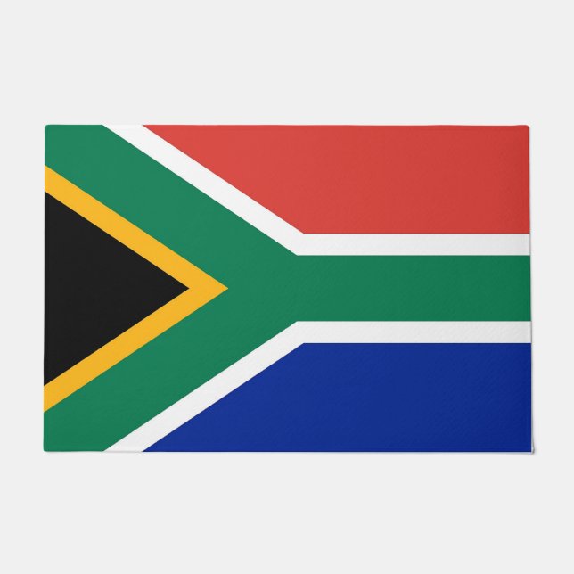Felpudo Mat de la puerta con bandera de Sudáfrica (Anverso)