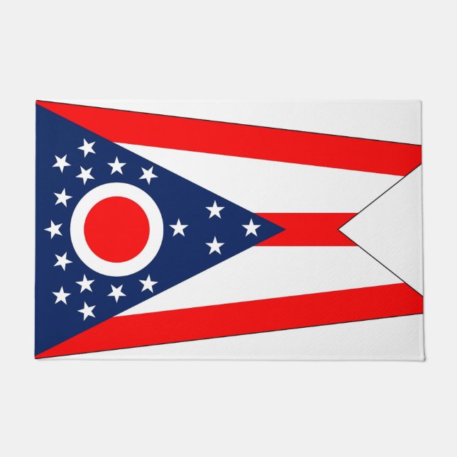 Felpudo Mat de la puerta con bandera del estado de Ohio, E (Anverso)