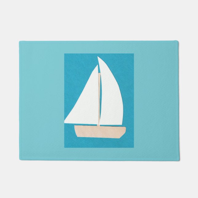 Felpudo Mat de la puerta de barco de vela (Anverso)