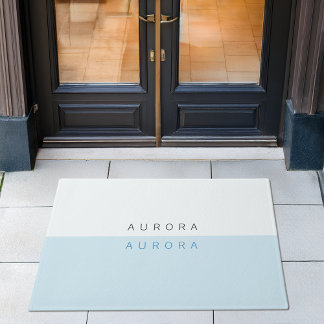 Felpudo Mat de la puerta de bienvenida azul de dos tonos m