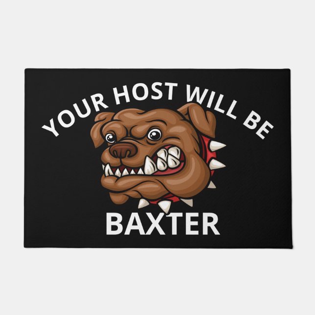 Felpudo Mat de la puerta de bienvenida del bulldog (Anverso)