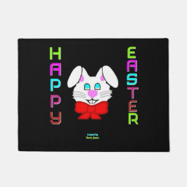 Felpudo Mat de la puerta de conejo de Pascua