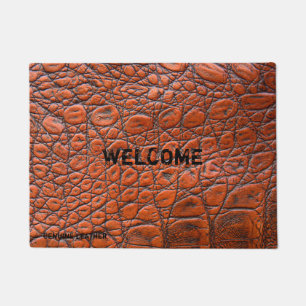 Felpudo Mat de la puerta de cuero marrón claro
