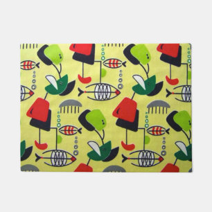 Felpudo Mat de la Puerta de Diseño de Pescado Atómico Mo