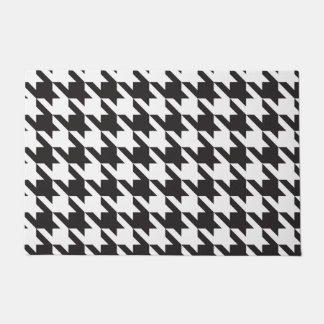 Felpudo Mat de la puerta de gallo negro y blanco