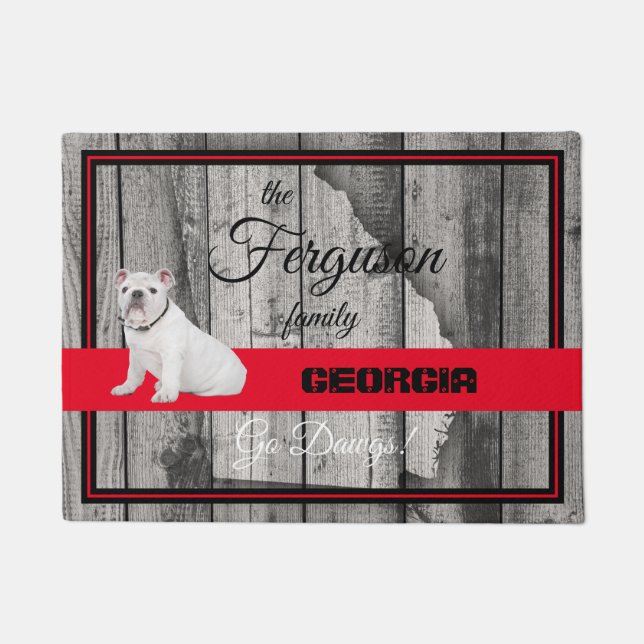 Felpudo Mat de la puerta de Georgia personalizada (Anverso)