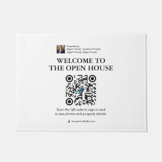 Felpudo Mat de la puerta de la casa abierta inmobiliario