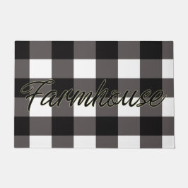 Felpudo Mat de la puerta de la granja de Buffalo Plaid