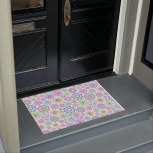 Felpudo Mat de la puerta de la mariposa floral