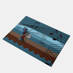 Felpudo Mat de la puerta de la música Kokopelli del suroe