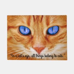 Felpudo Mat de la puerta de los ojos del gato