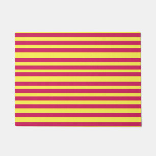Felpudo Mat de la puerta de los rostros amarillos y rosado