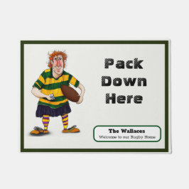 Felpudo Mat de la puerta de un entusiasta del rugby person