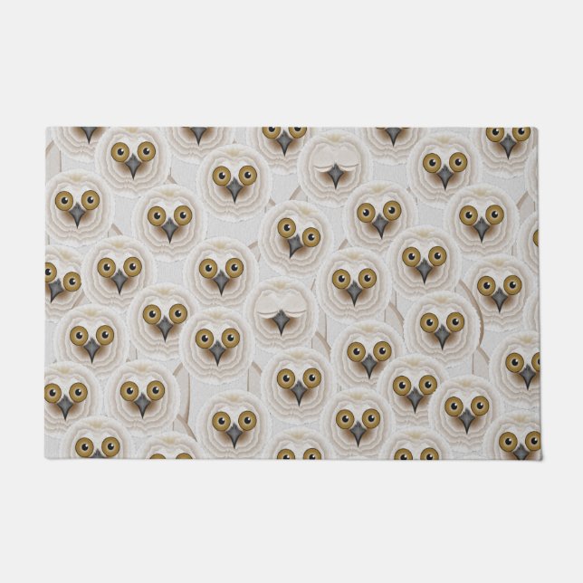 Felpudo Mat de la puerta de Who Me Owls (Anverso)