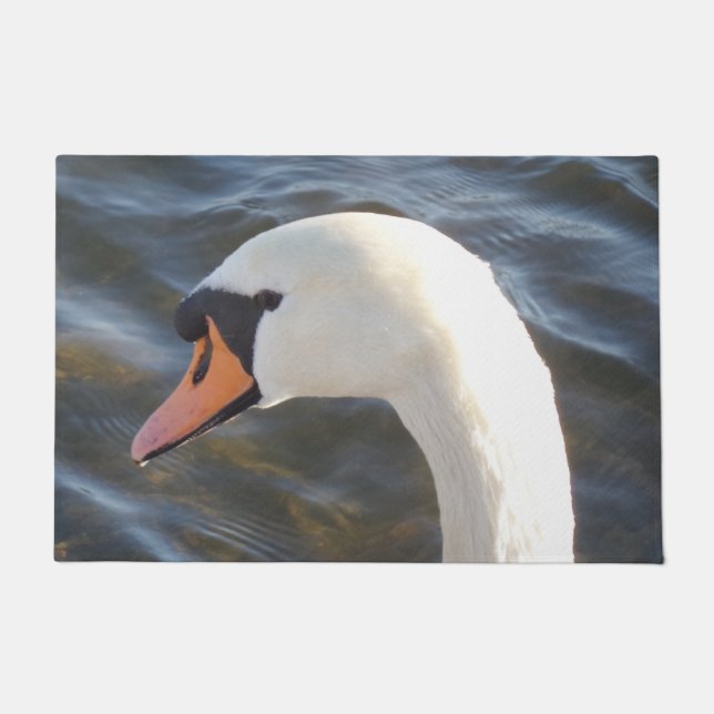 Felpudo Mat de la puerta del cisne blanco (Anverso)