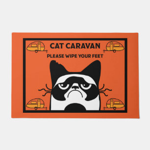 Felpudo Mat de la puerta del gato de la caravana