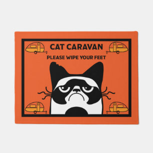 Felpudo Mat de la puerta del gato de la caravana